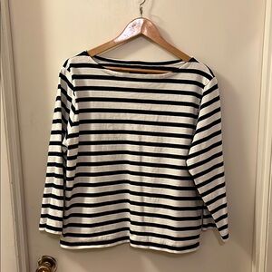 J.Crew Navy and White Striped Shirt